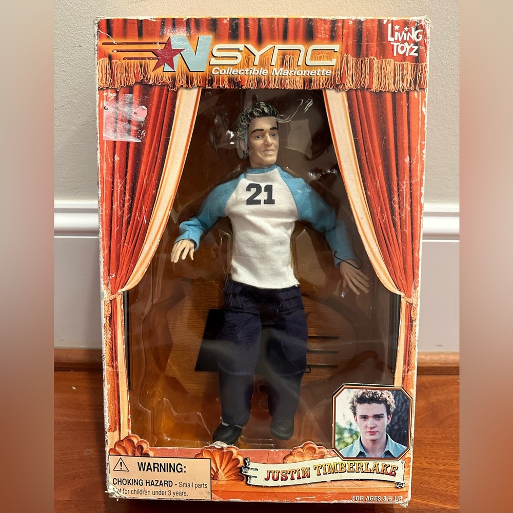 ***Unopened*** collectible Living Toyz *NSYNC Marionette Justin Timberlake Doll